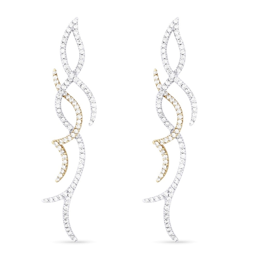 Madison L 18K White Gold Diamond Drop Earrings - style DE5411