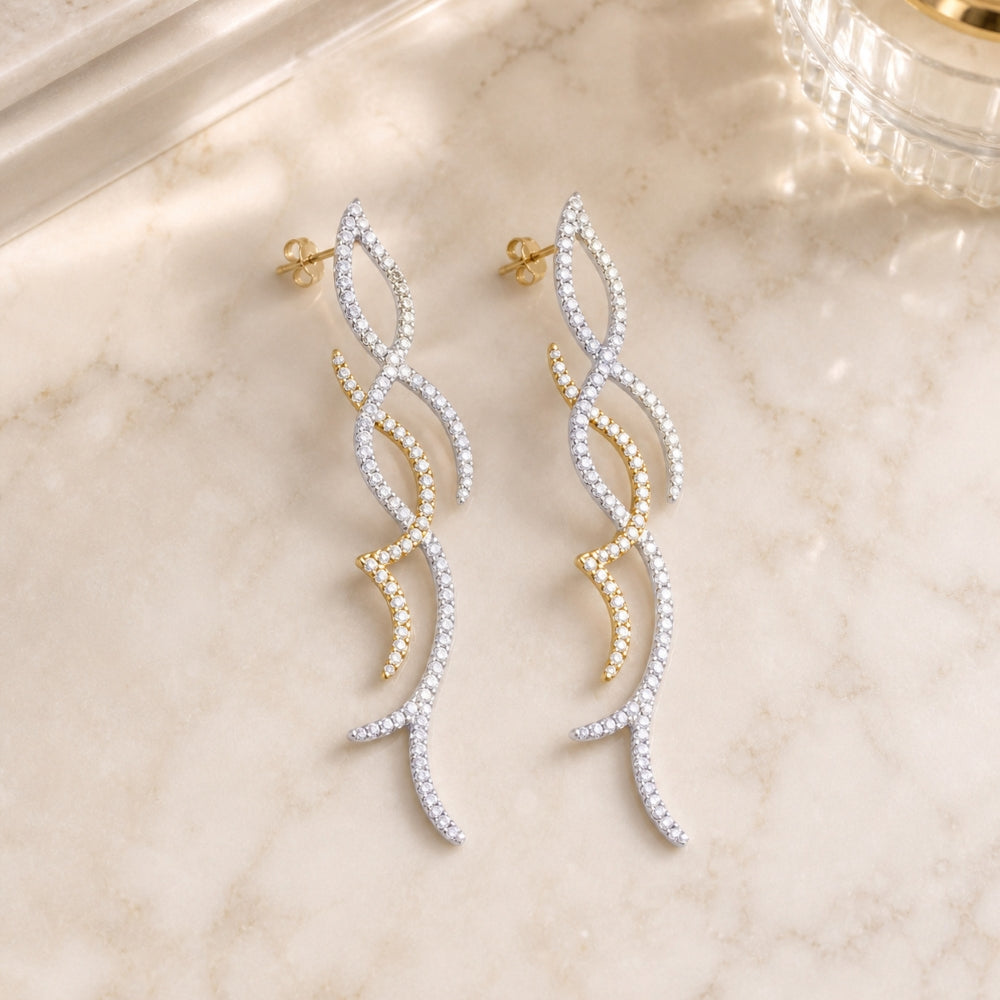 DE5411 - 18K White Gold Diamond Drop Earrings