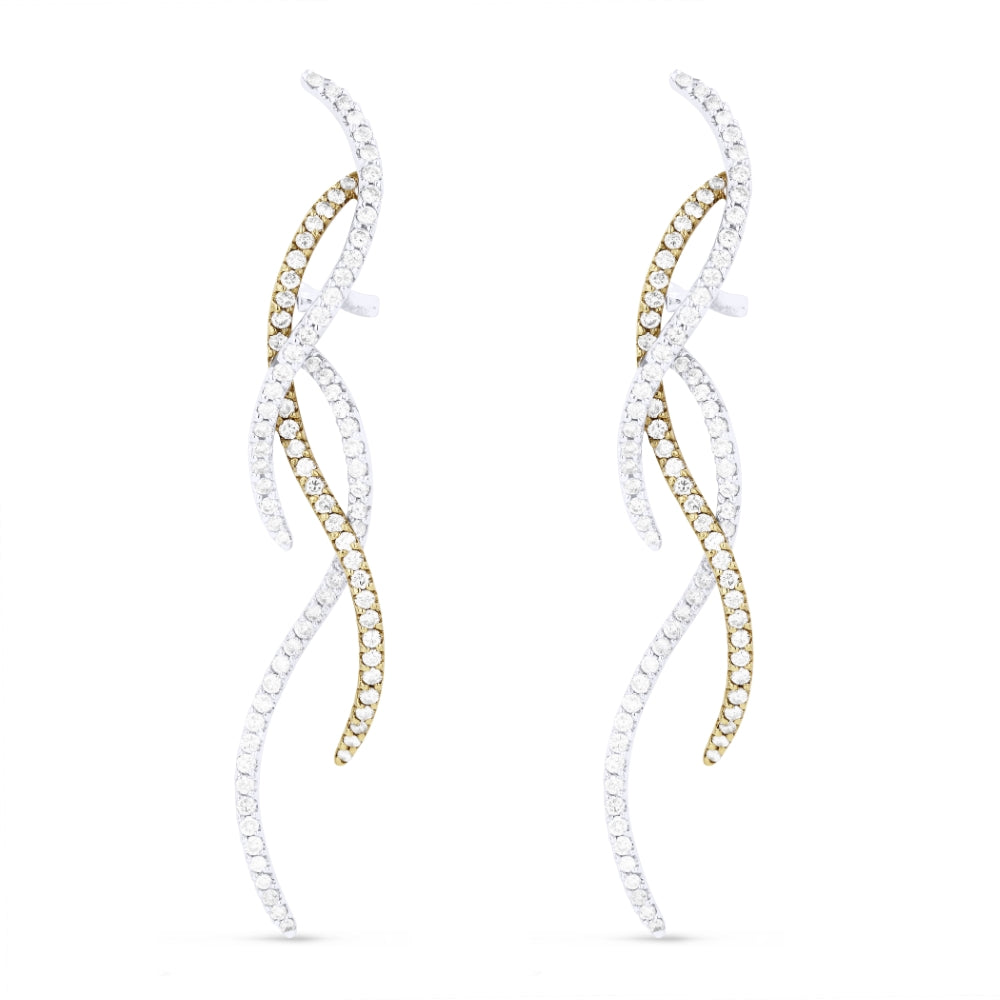 Madison L 18K White Gold Diamond Drop Earrings - style DE5513