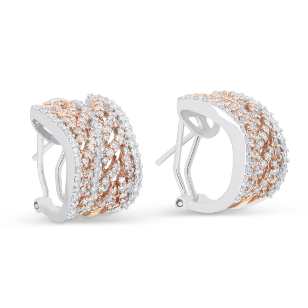 Madison L 18K White Gold Diamond Hoop Earrings - style DE5758