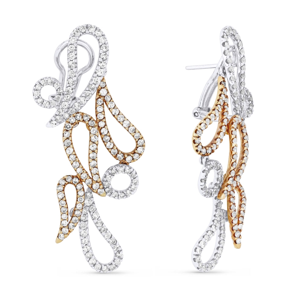 Madison L 18K White Gold Diamond Drop Earrings - style DE5998