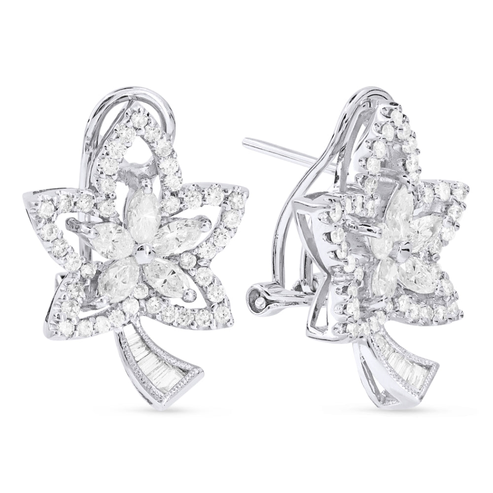 Madison L 18K White Gold Diamond Hoop Earrings - style DE6501