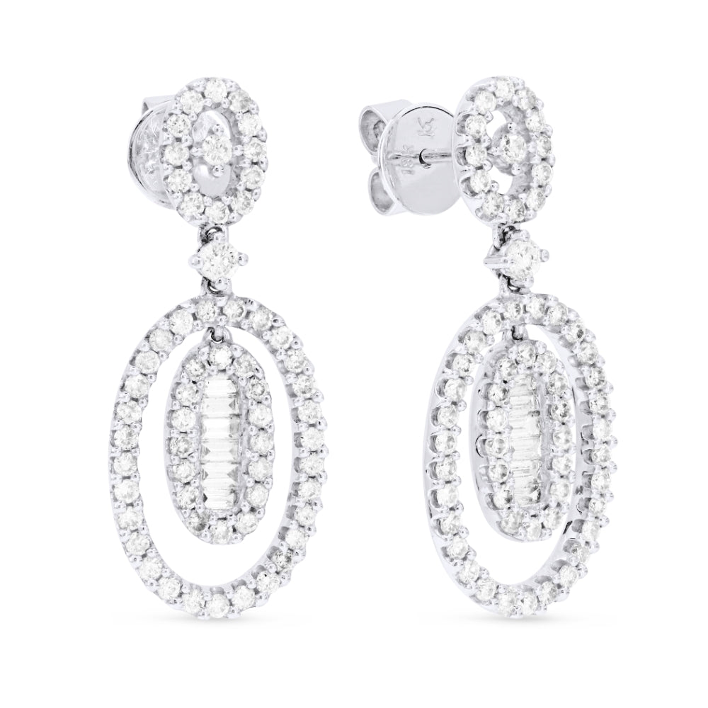 Madison L 18K White Gold Diamond Drop Earrings - style DE6748