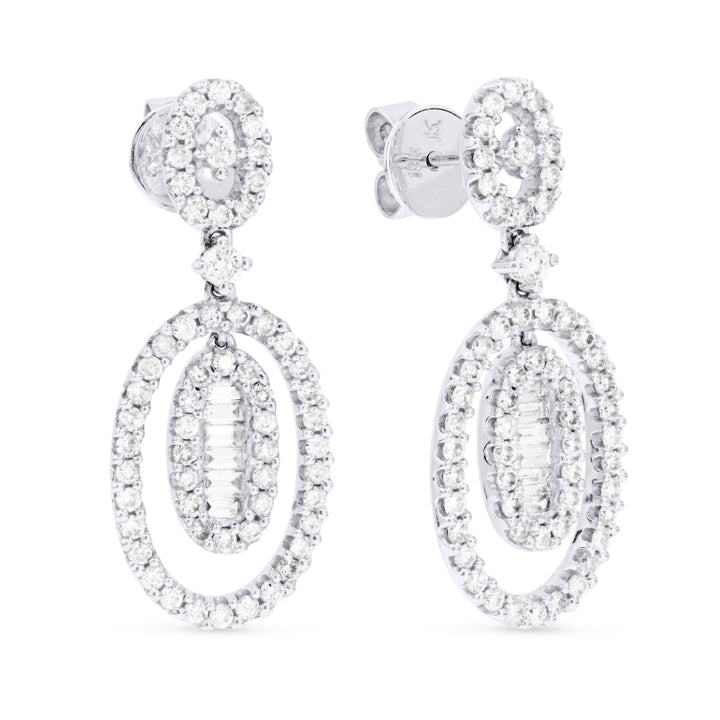 Madison L 18K White Gold Diamond Drop Earrings - style DE6748