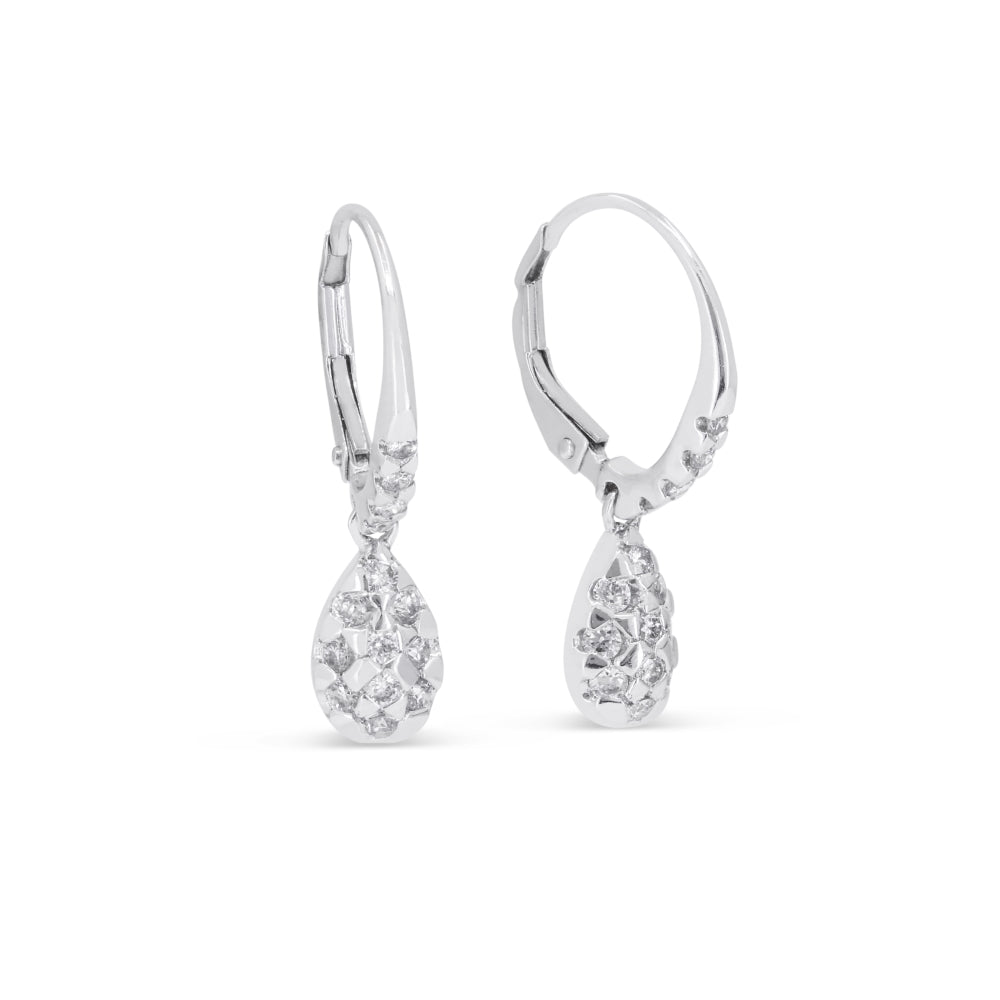 Madison L 14K White Gold Diamond Drop Earrings - style DE6882