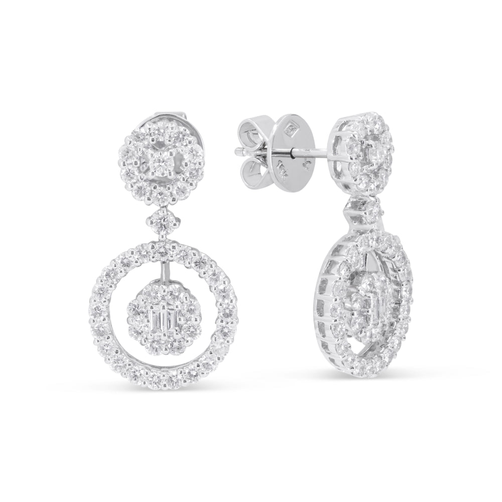 Madison L 18K White Gold Diamond Drop Earrings - style DE6908