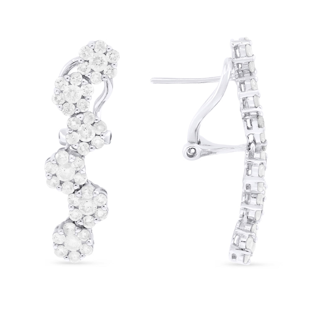 Madison L 18K White Gold Diamond Drop Earrings - style DE6966