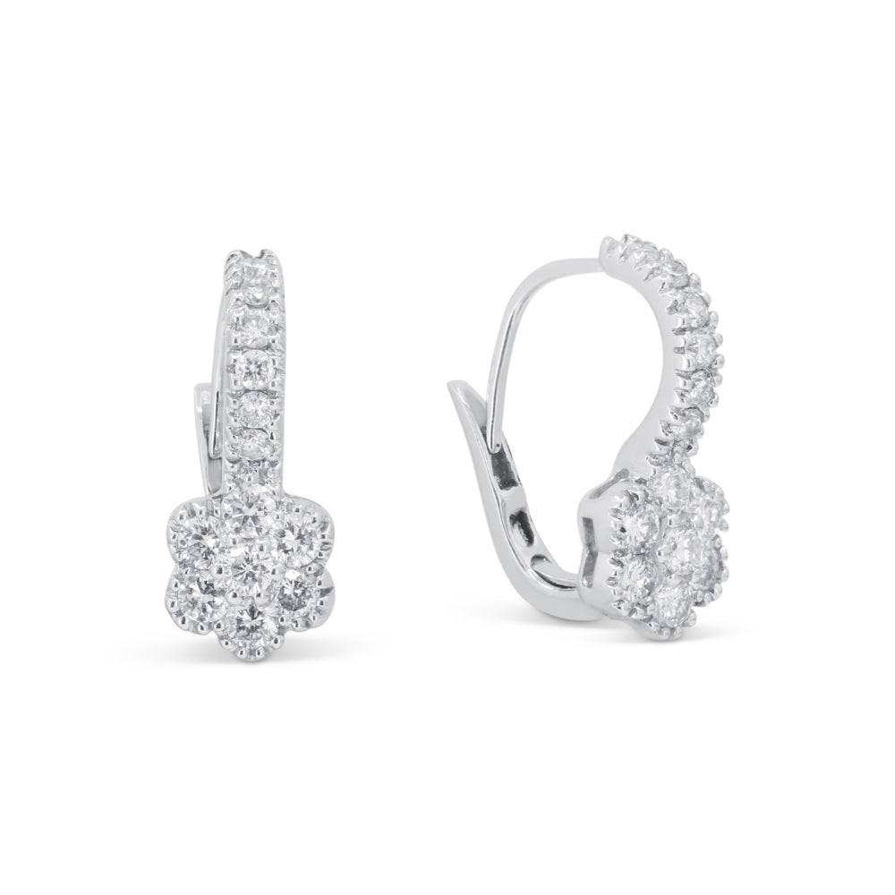 Madison L 18K White Gold Diamond Drop Earrings - style DE6982