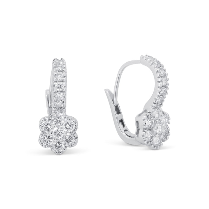 Madison L 18K White Gold Diamond Drop Earrings - style DE6982