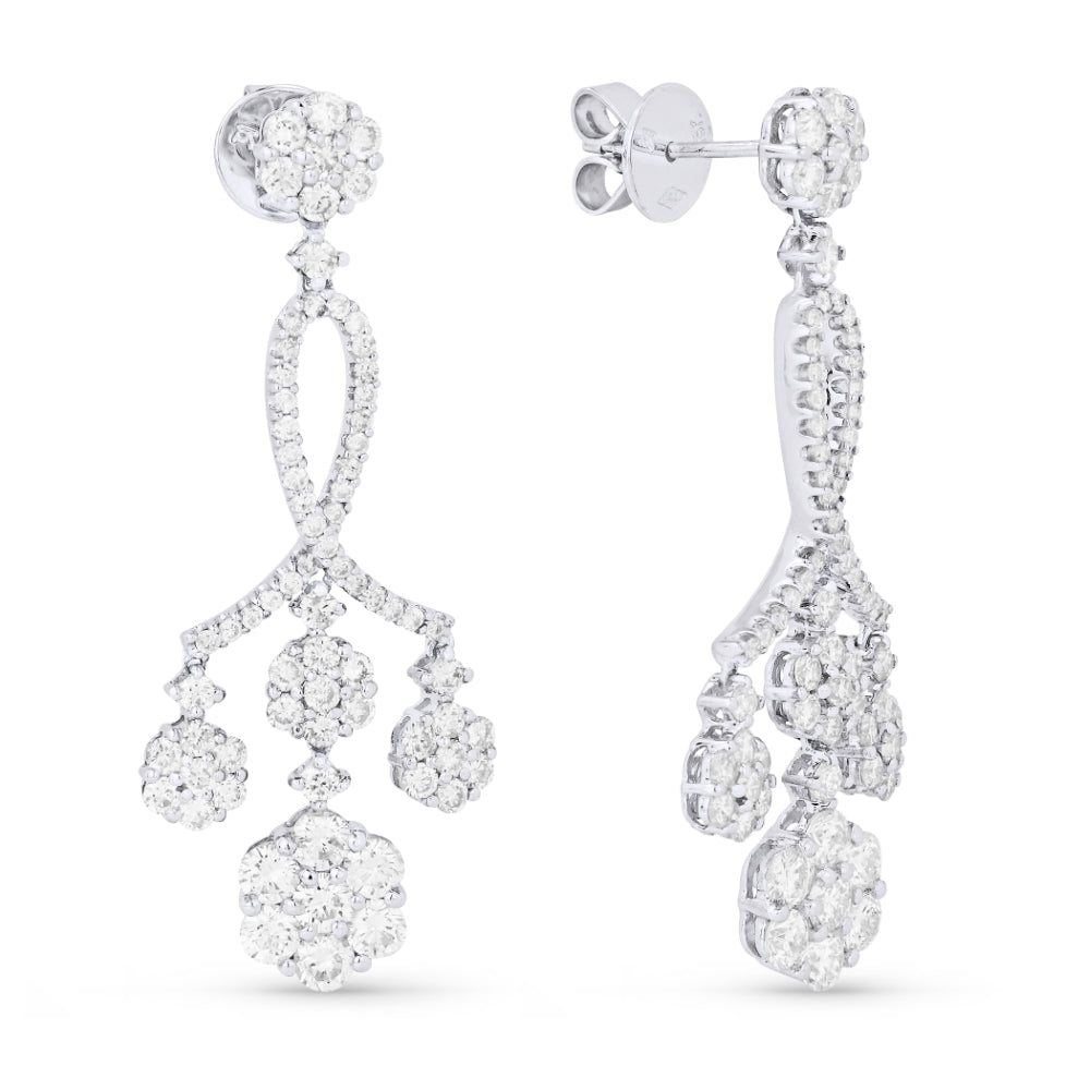 Madison L 18K White Gold Diamond Drop Earrings - style DE7084