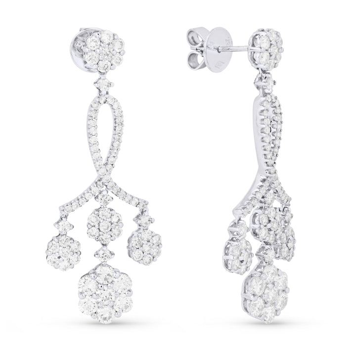 Madison L 18K White Gold Diamond Drop Earrings - style DE7084