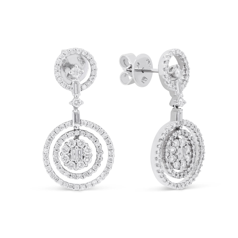 Madison L 18K White Gold Diamond Drop Earrings - style DE7117