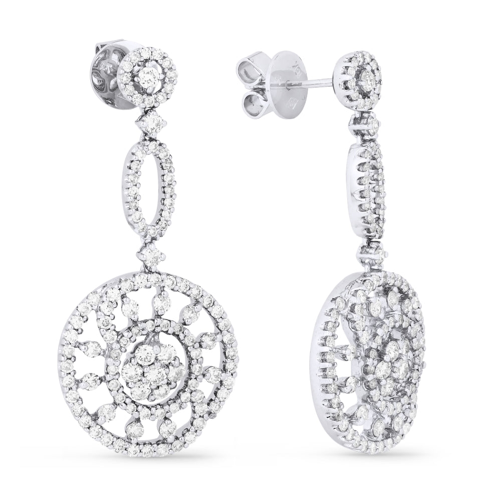 Madison L 18K White Gold Diamond Drop Earrings - style DE7120