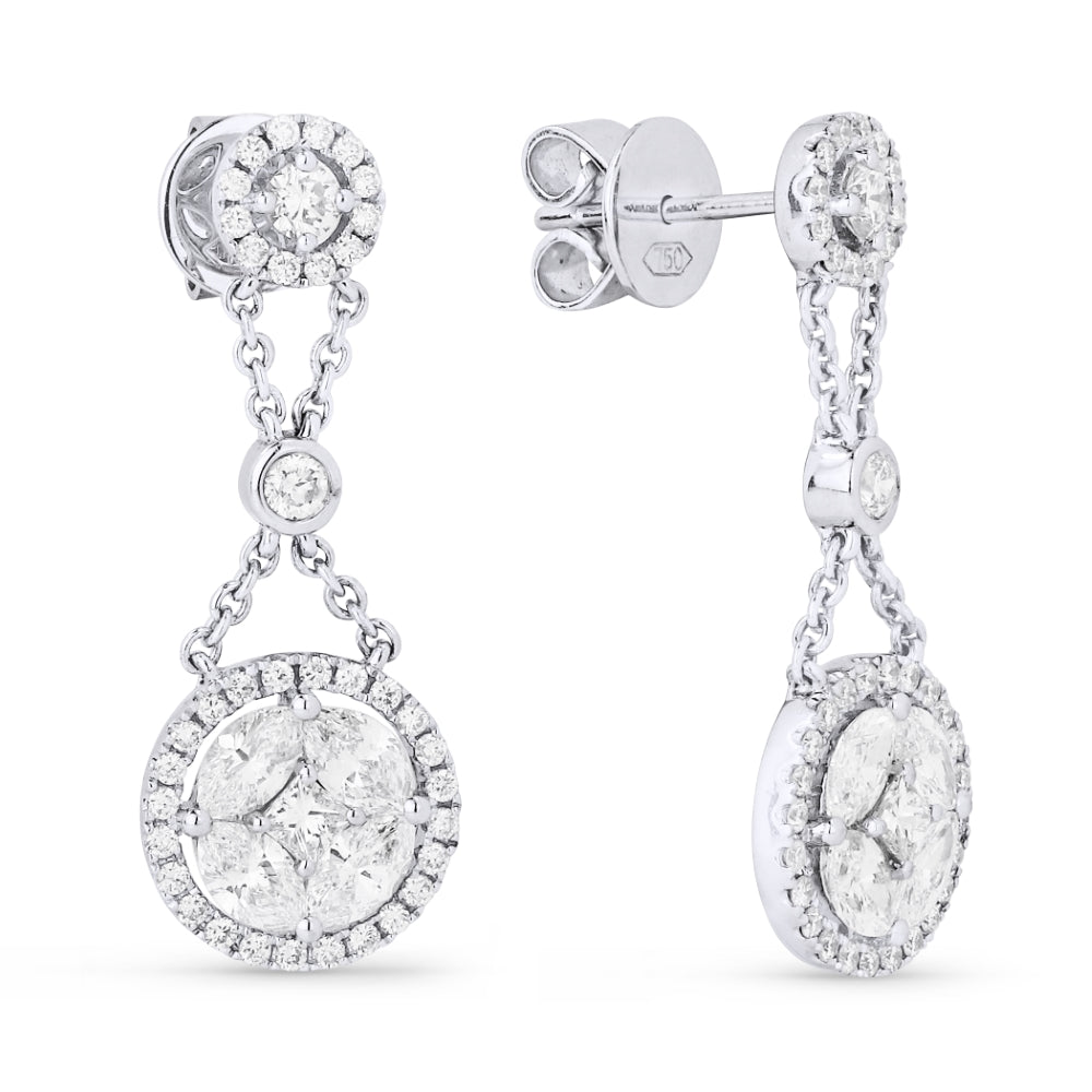 Madison L 18K White Gold Diamond Drop Earrings - style DE7267