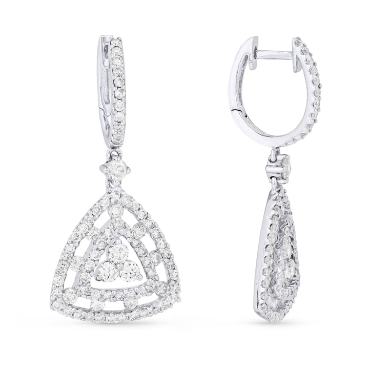 Madison L 18K White Gold Diamond Drop Earrings - style DE7288