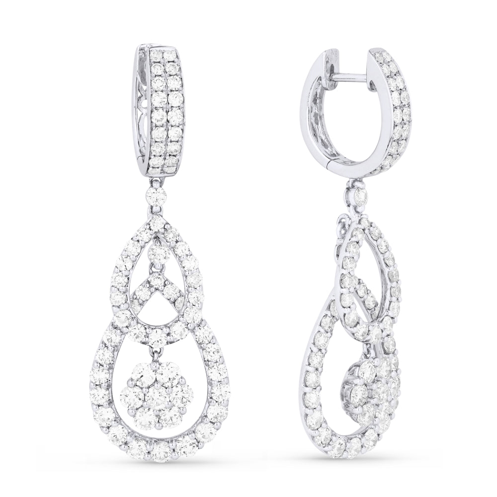 Madison L 18K White Gold Diamond Drop Earrings - style DE7642