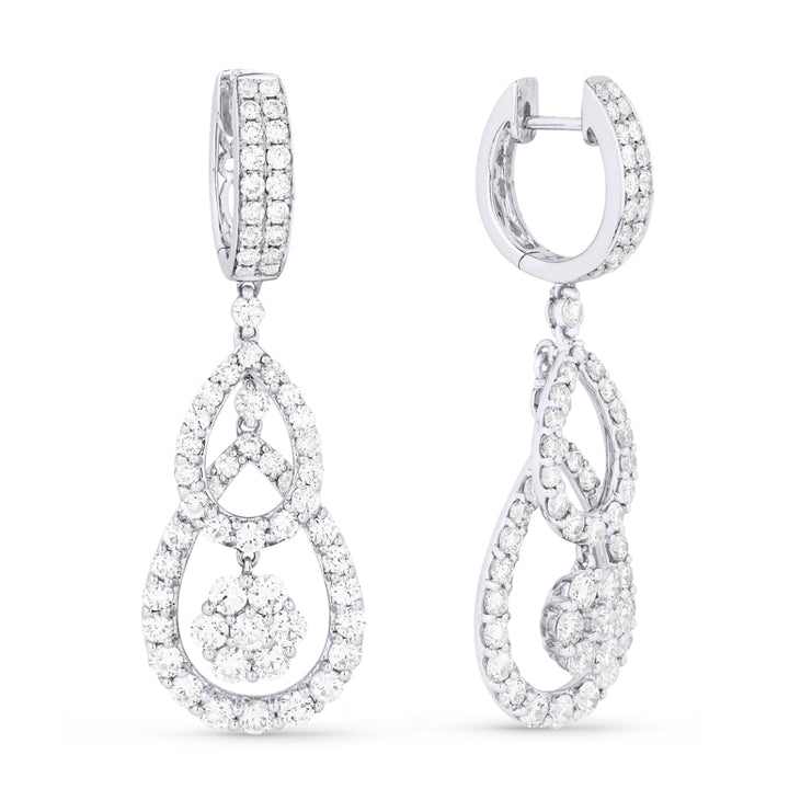 Madison L 18K White Gold Diamond Drop Earrings - style DE7642