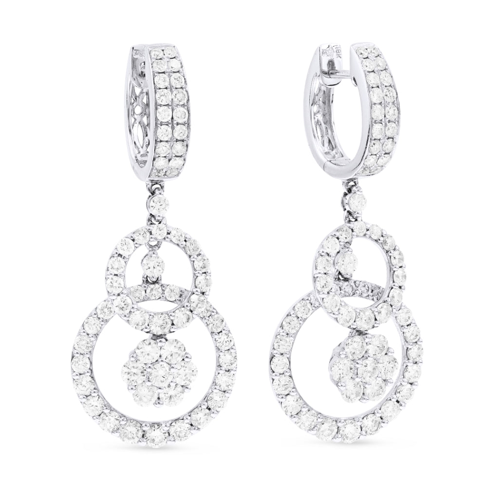 Madison L 18K White Gold Diamond Drop Earrings - style DE7930