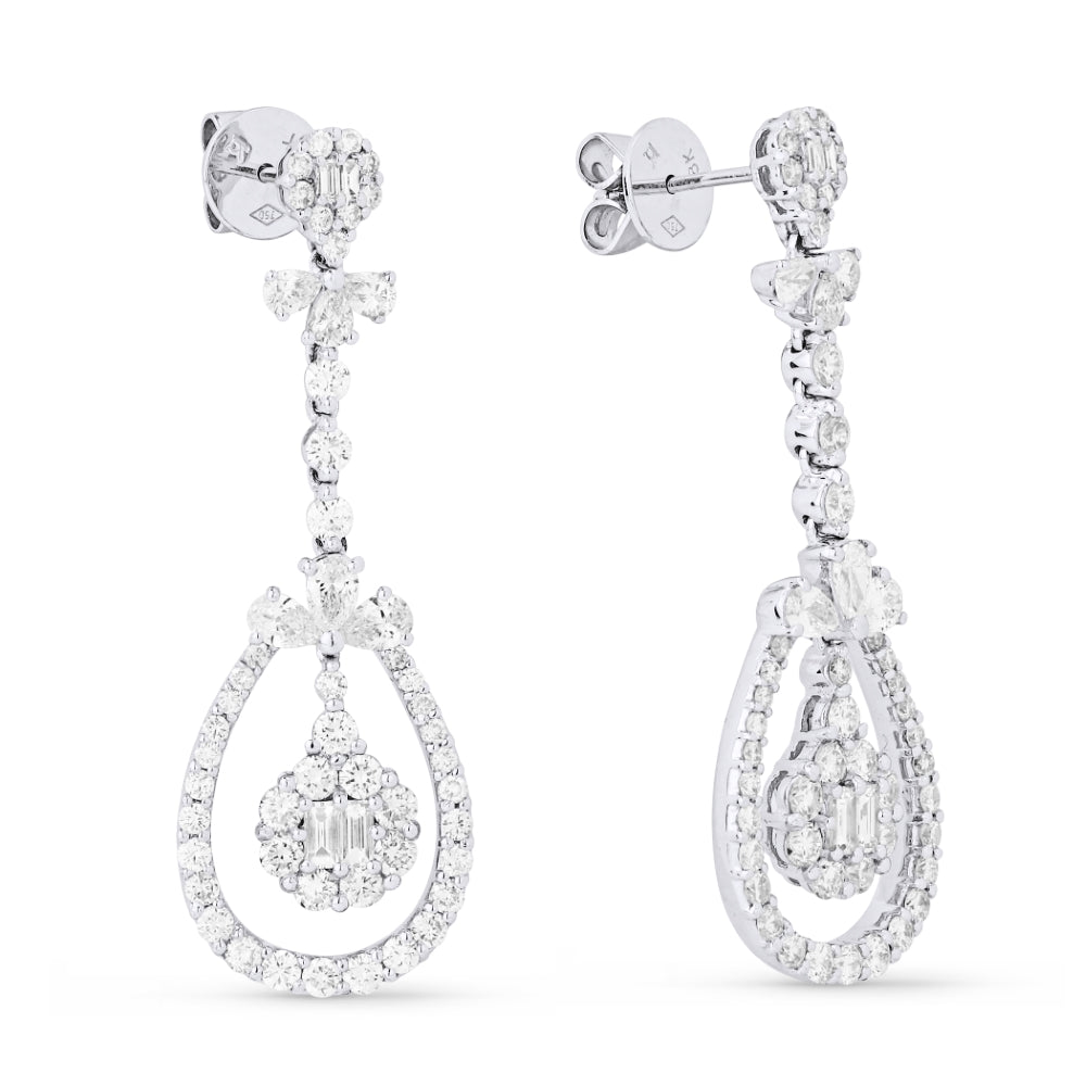 Madison L 18K White Gold Diamond Drop Earrings - style DE7935