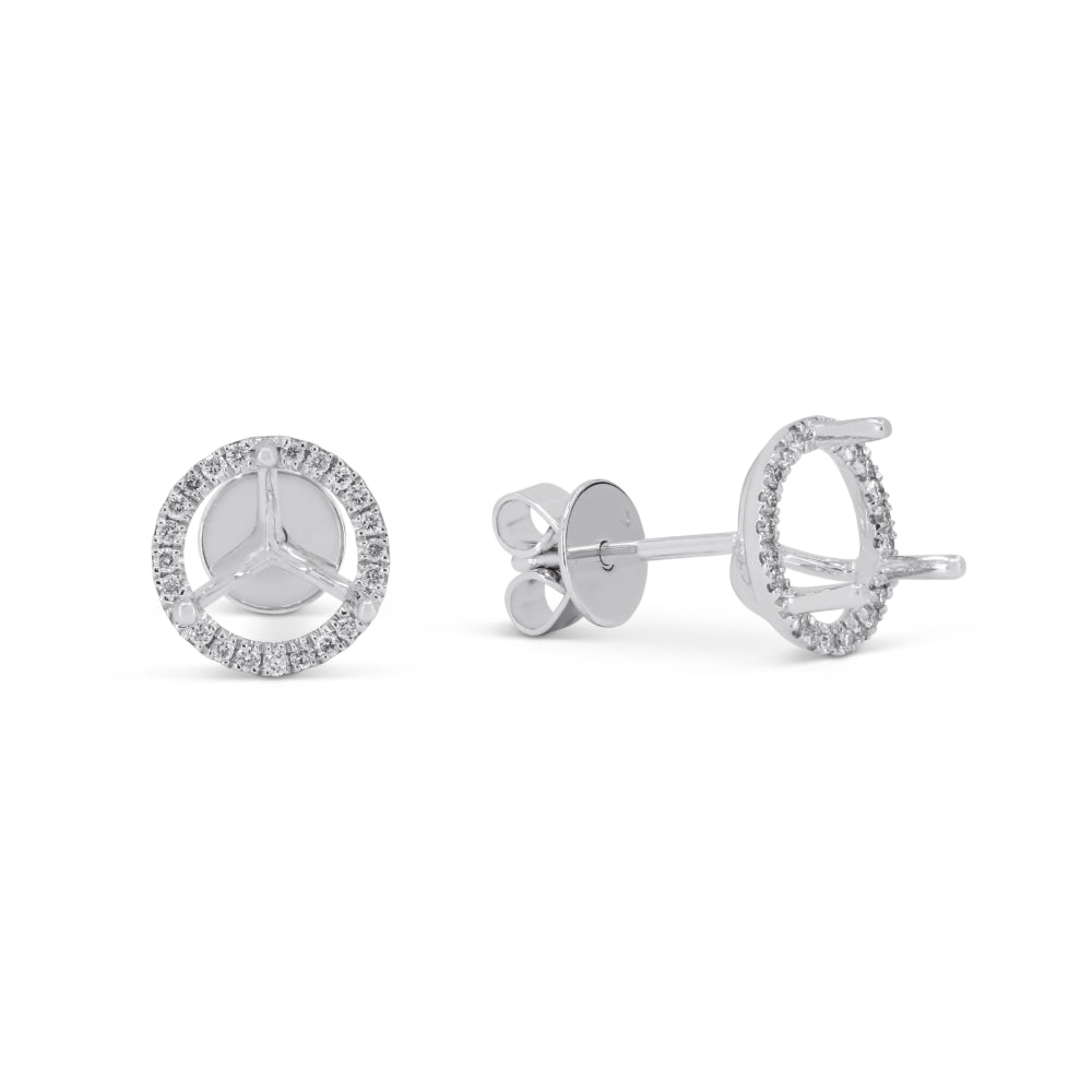 Madison L 18K White Gold Diamond Stud Earrings - style DE8127