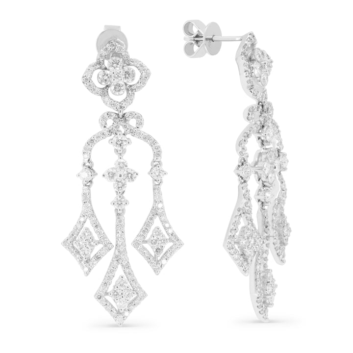 Madison L 18K White Gold Diamond Drop Earrings - style DE8150