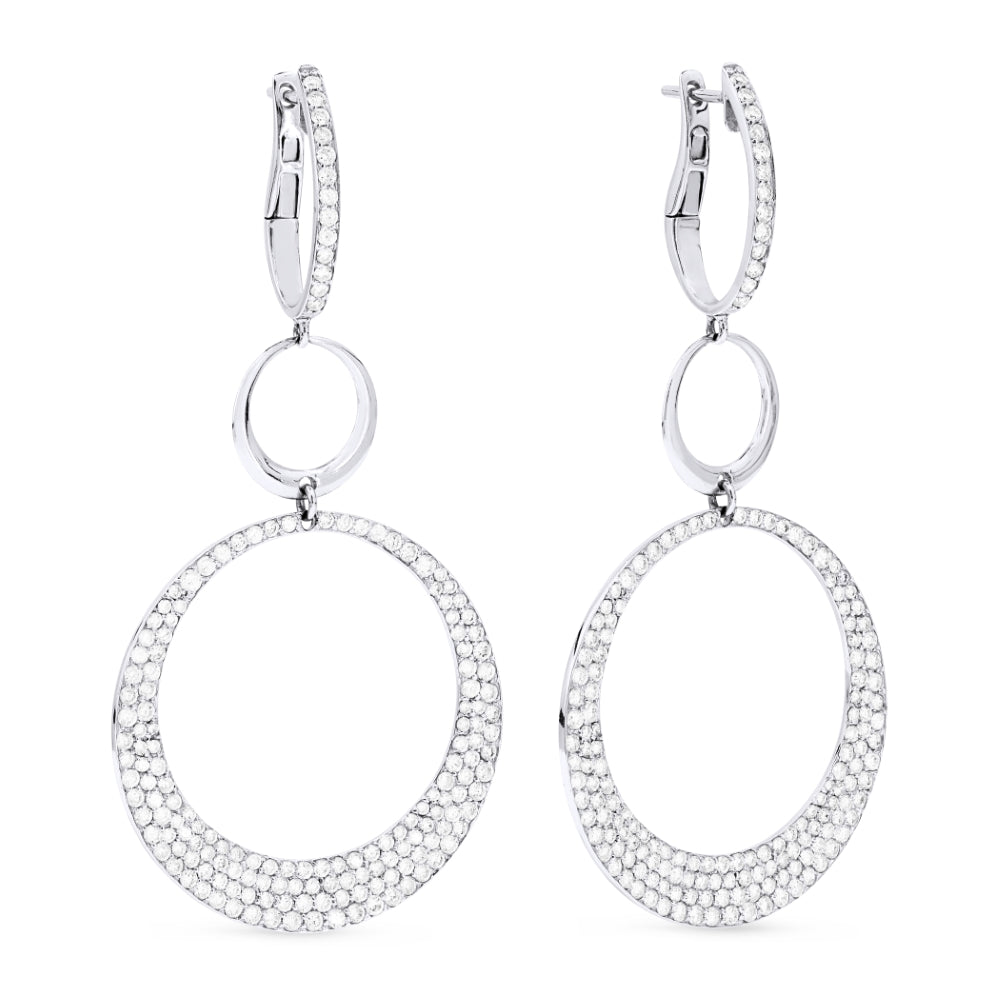 Madison L 18K White Gold Diamond Drop Earrings - style DE8324