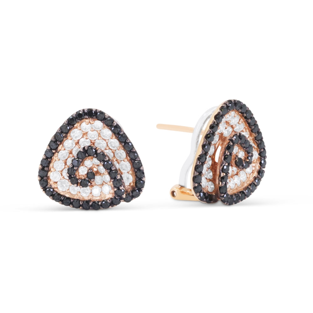 Madison L 18K Rose Gold Black Diamond Stud Earrings - style DE8614