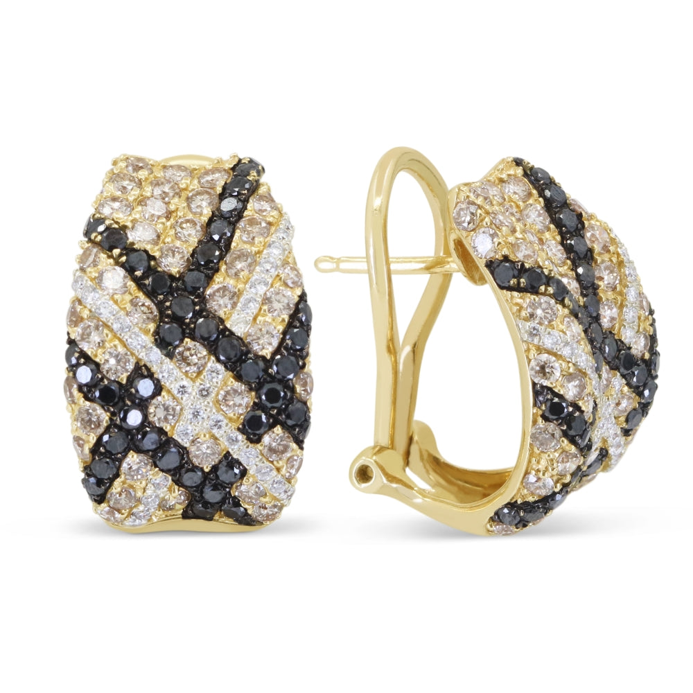 Madison L 14K Yellow Gold Black Diamond Stud Earrings - style DE8883