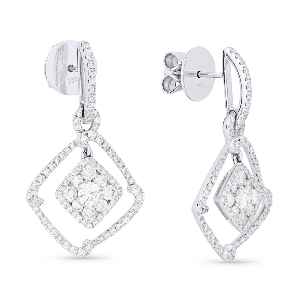 Madison L 18K White Gold Diamond Drop Earrings - style DE9315