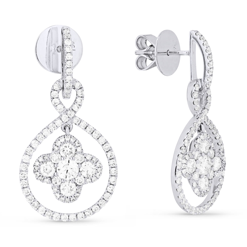 Madison L 18K White Gold Diamond Drop Earrings - style DE9316