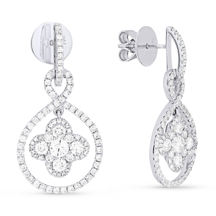 Madison L 18K White Gold Diamond Drop Earrings - style DE9316
