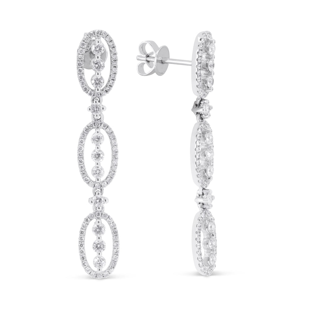 Madison L 18K White Gold Diamond Drop Earrings - style DE9344