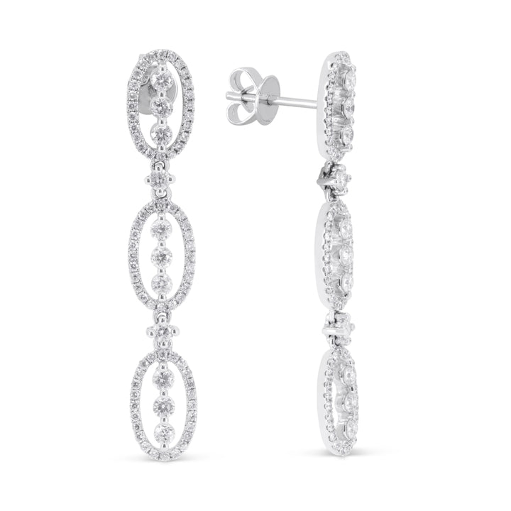 Madison L 18K White Gold Diamond Drop Earrings - style DE9344