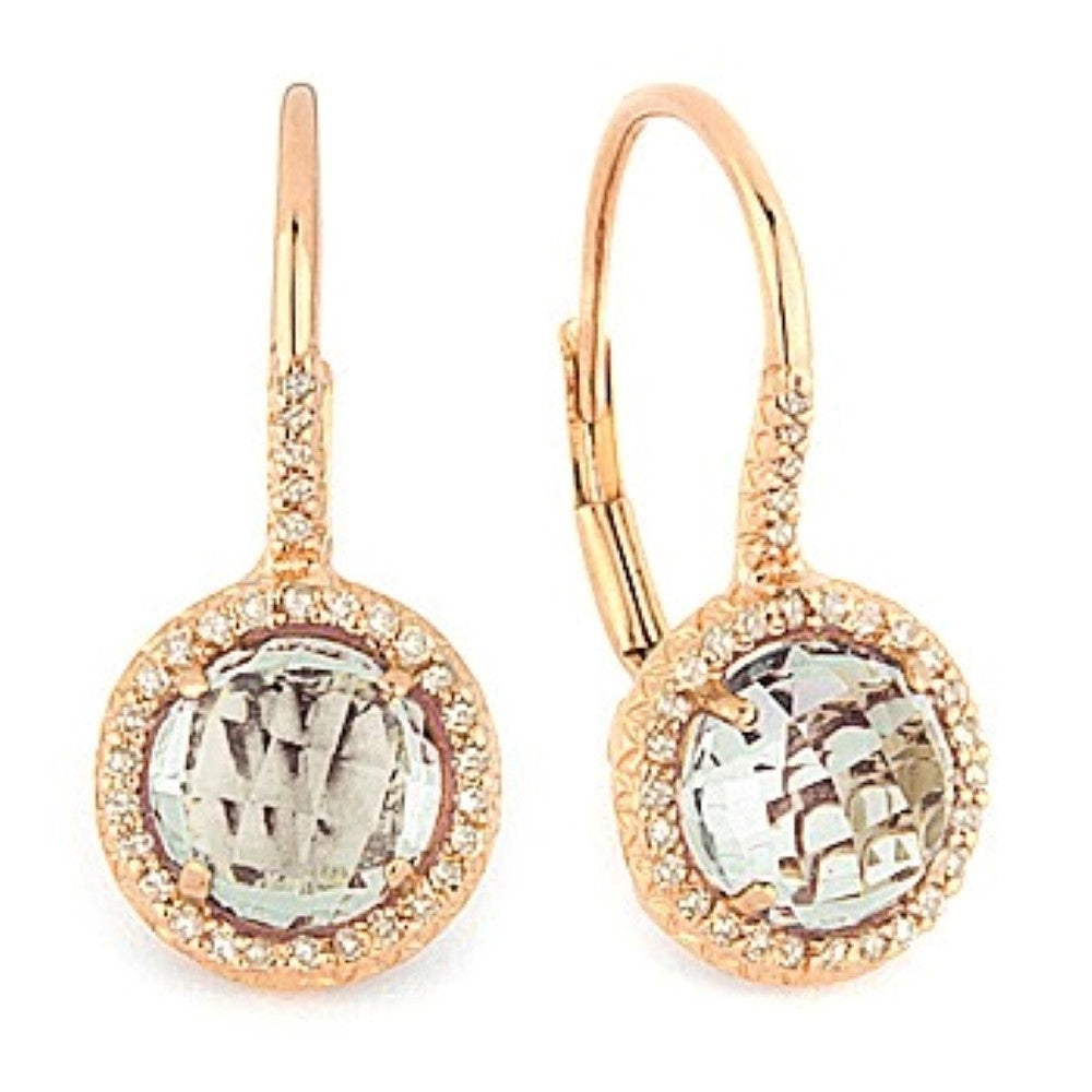 Madison L 14K Rose Gold Green Amethyst Drop Earrings - style DE9504