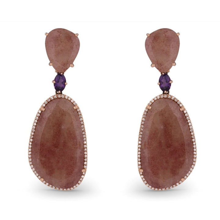 Madison L 14K Rose Gold Quartz Drop Earrings - style DE9987