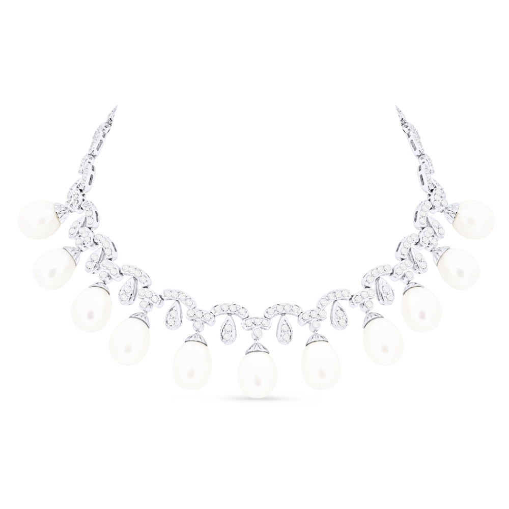 Madison L 18K White Gold Pearl Cocktail Necklace - style DN1333