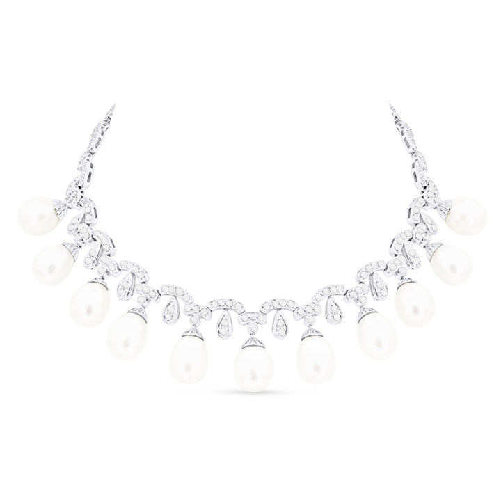 Madison L 18K White Gold Pearl Cocktail Necklace - style DN1333