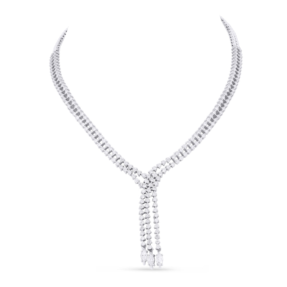 Madison L 18K White Gold Diamond Cocktail Necklace - style DN2095