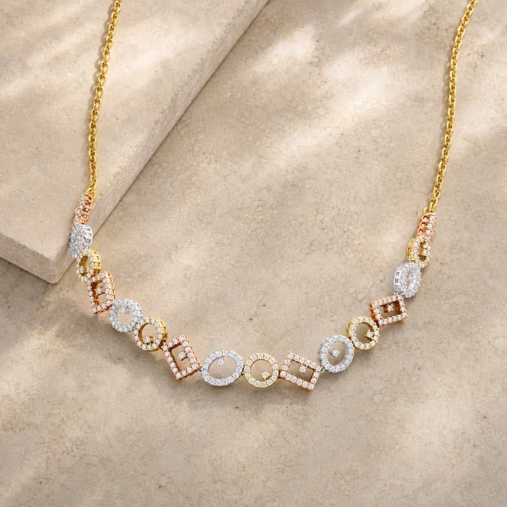 DN2445 - 14K White Gold Diamond Cocktail Necklace