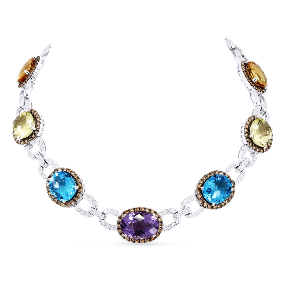 Madison L 14K Yellow Gold Sapphire Cocktail Necklace - style DN2479