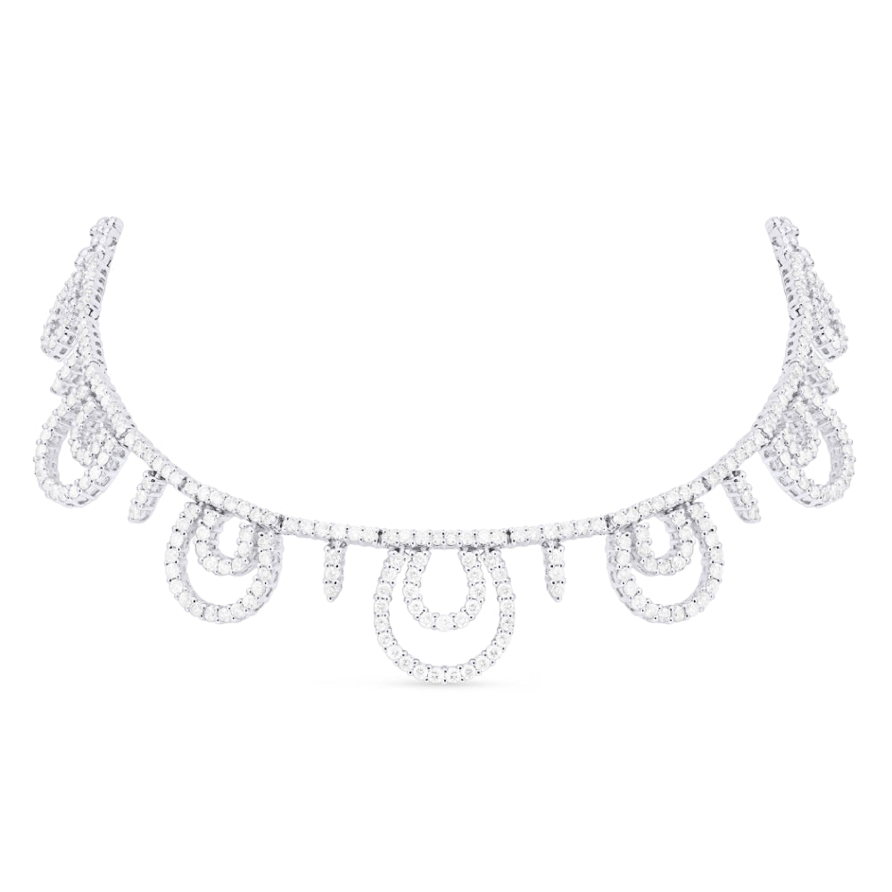 Madison L 14K White Gold Diamond Cocktail Necklace - style DN2482