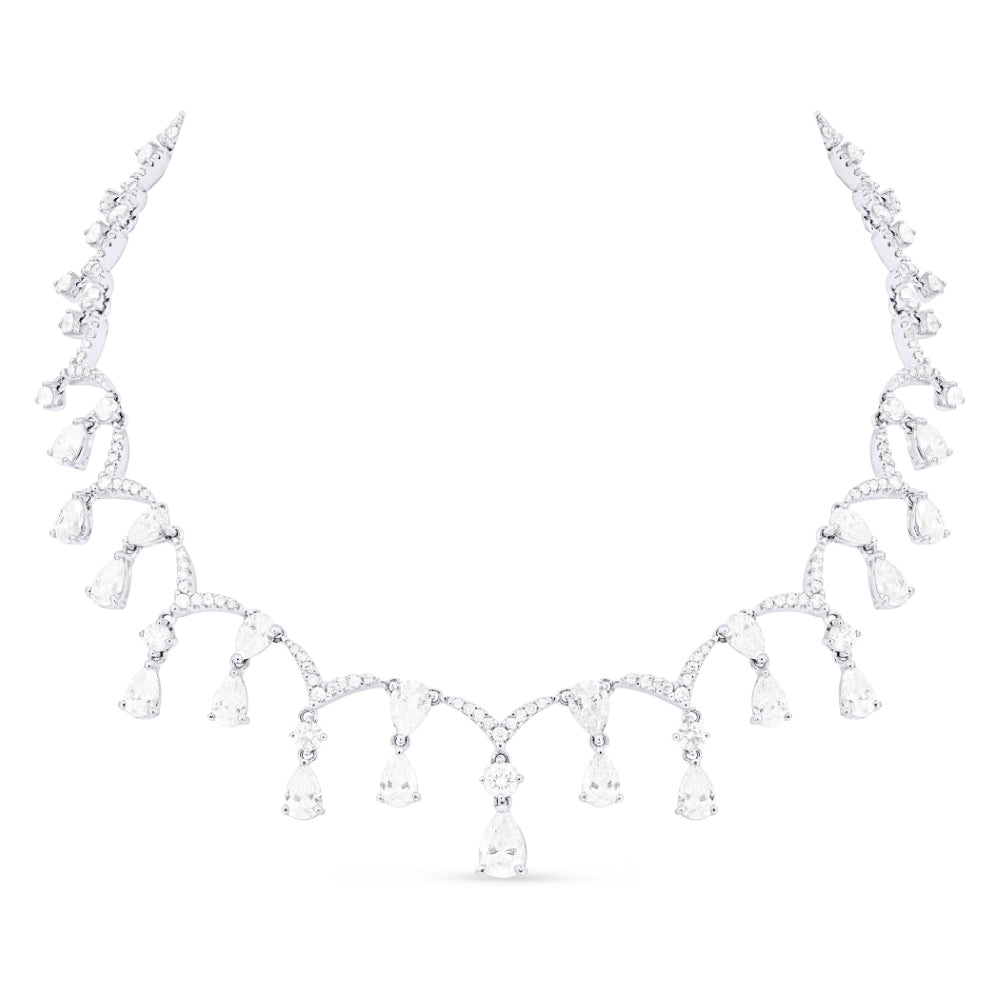 Madison L 18K White Gold Diamond Cocktail Necklace - style DN2605