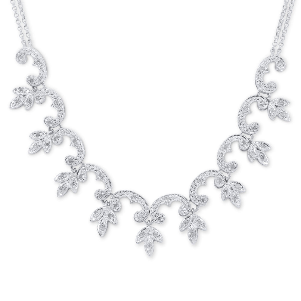 Madison L 14K White Gold Diamond Necklace - style DN2915