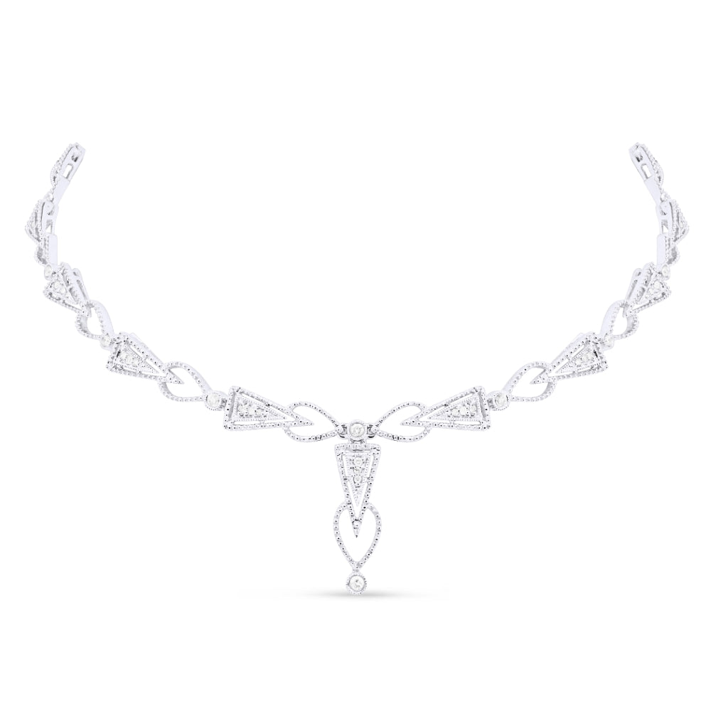 Madison L 14K White Gold Diamond Cocktail Necklace - style DN3113