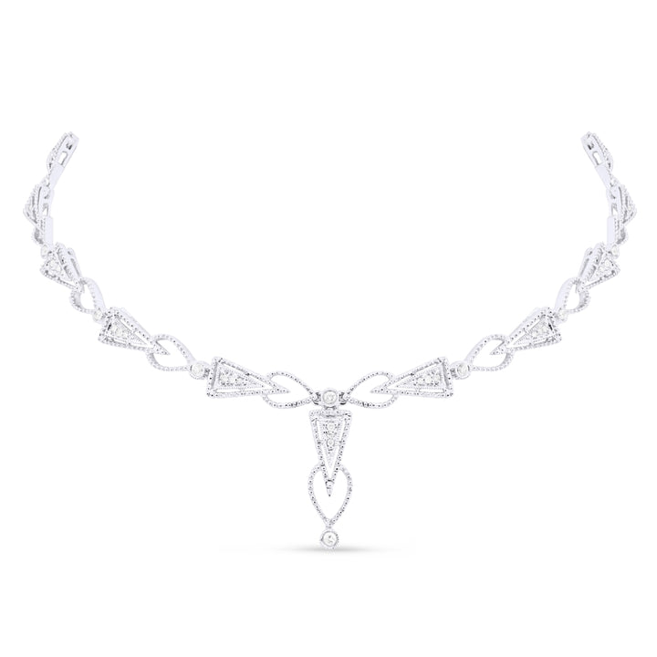 Madison L 14K White Gold Diamond Cocktail Necklace - style DN3113