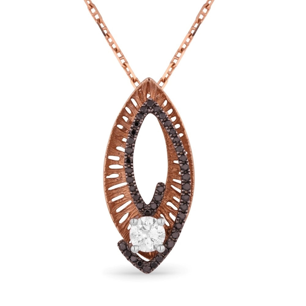 Madison L 14K Rose Gold Black Diamond Pendant - style DN3565