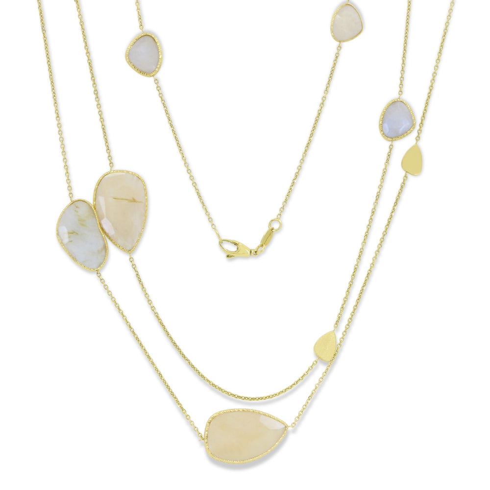 DN3821 - 14K Yellow Gold Aragonite Necklace