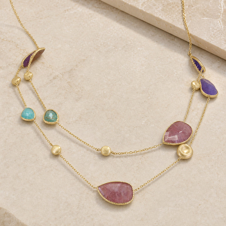 DN3973 - 14K Yellow Gold Amazonite Necklace
