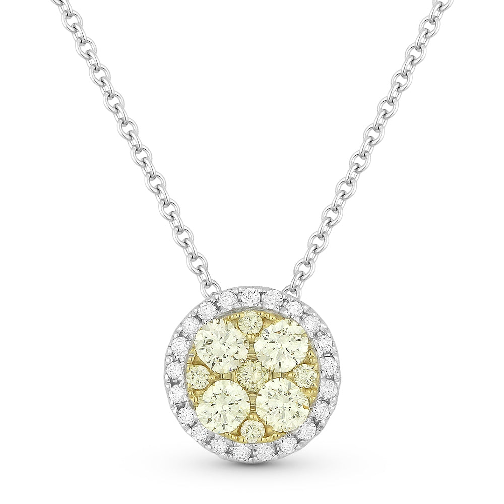 Madison L 18K White Gold Yellow Diamond Cluster Pendant - style DN4235