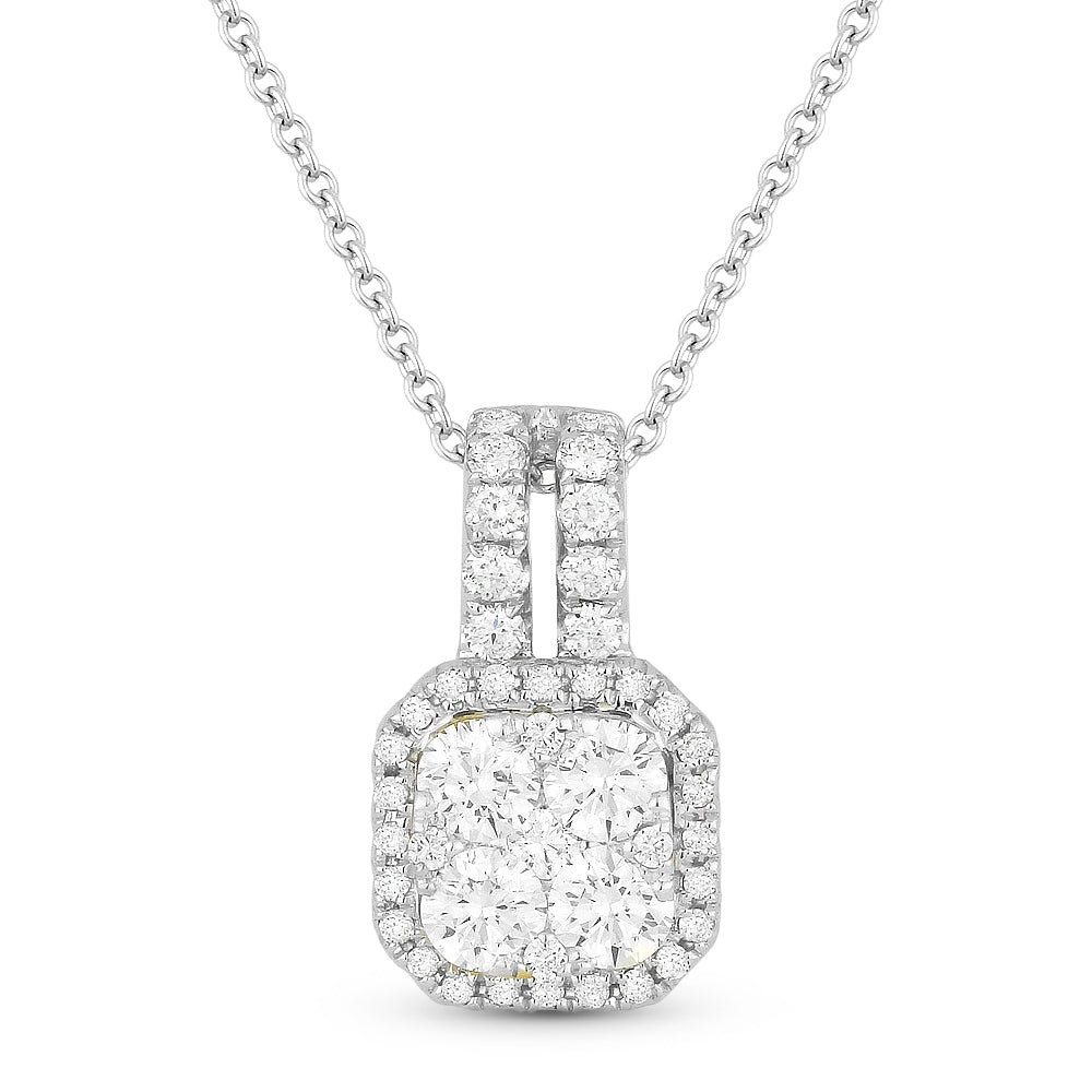 Madison L 18K White Gold Diamond Cluster Pendant - style DN4867